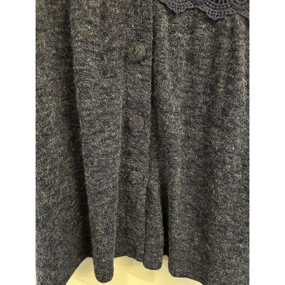 Altar’d State Ruffle Button Down Blue Sweater Cardigan Dress Small Side Pockets - Picture 13 of 16